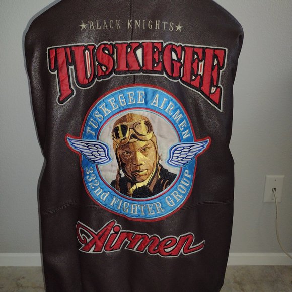 LEATHER TUSKEGEE AIRMAN BOMBER JACKET - Picture 2 of 7